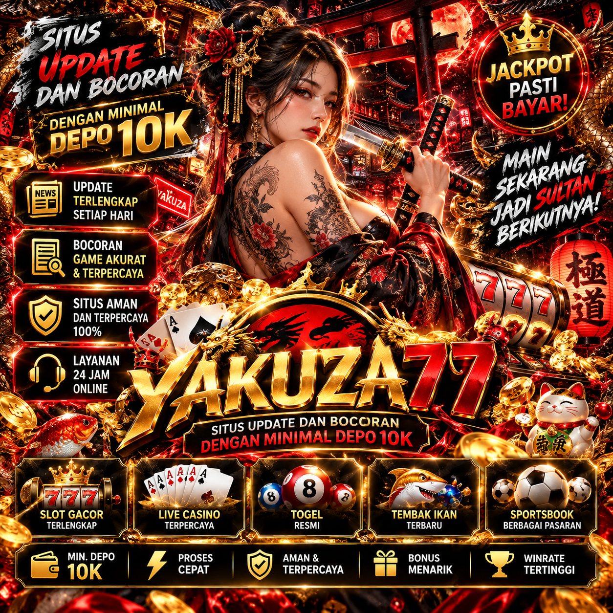 YAKUZA77 || Situs Update dan Bocoran Dengan Minimal Depo 10k